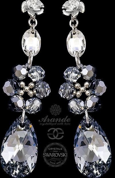 Swarovski PRZEPIĘKNE KOLCZYKI COMET SREBRO