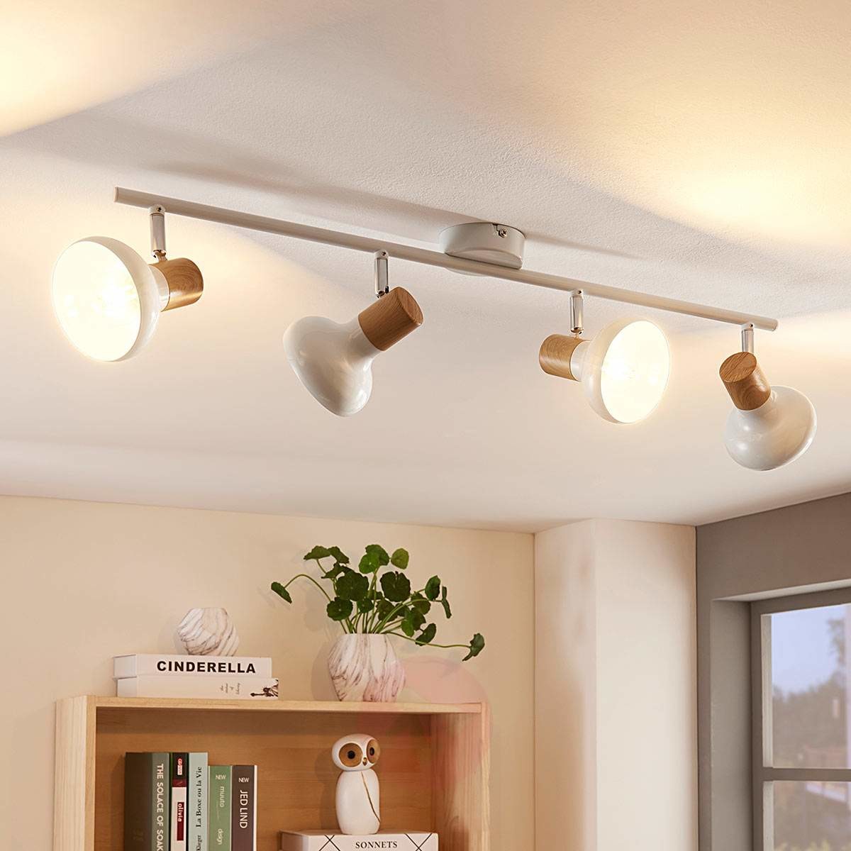 Lampenwelt com Podłużna lampa sufitowa Fridolin,4-punktowa