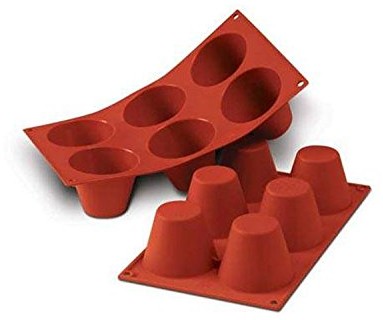 Silikomart 20.052.00.0060 wpuszczone sf052 Muffin forma do pieczenia, 6, silikonowe, terakota 20.052.00.0060