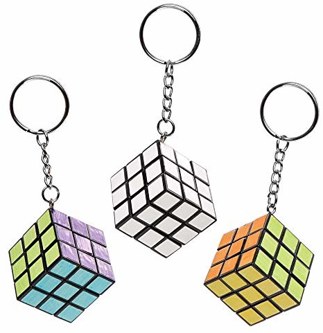 Baker Ross Baker Ross AW661 Kolorowe breloki do kluczy Magic Puzzle Cube 4 sztuki, dla dzieci do dekoracji i, białe AW661