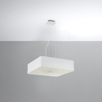 Sollux Lighting LAMPA wisząca kwadratowa OPRAWA loftowy ZWIS abażurowy biały SL823
