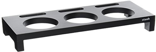 Staub Deska do serwowania przeciwpyłową zapewniający 3 Mini cocottes, czarne drewno, 42 x 16 x 5 cm FBA_40509-374-0