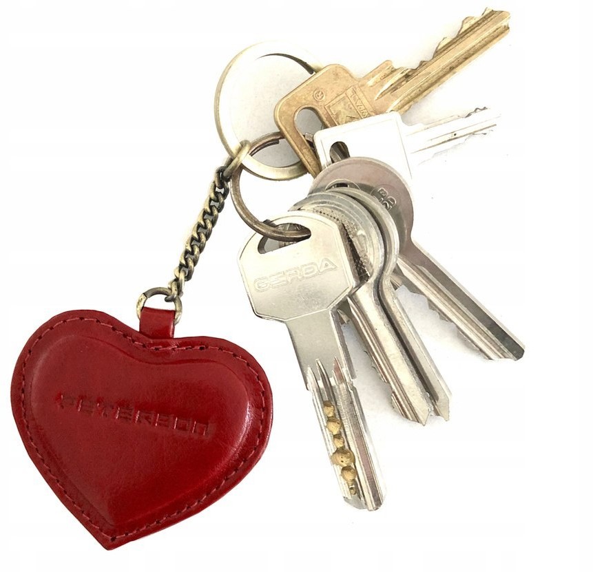 Peterson Lumarko Skórzany Brelok Do Kluczy W Kształcie Serca! PTN BRELOK SERD RED Rov