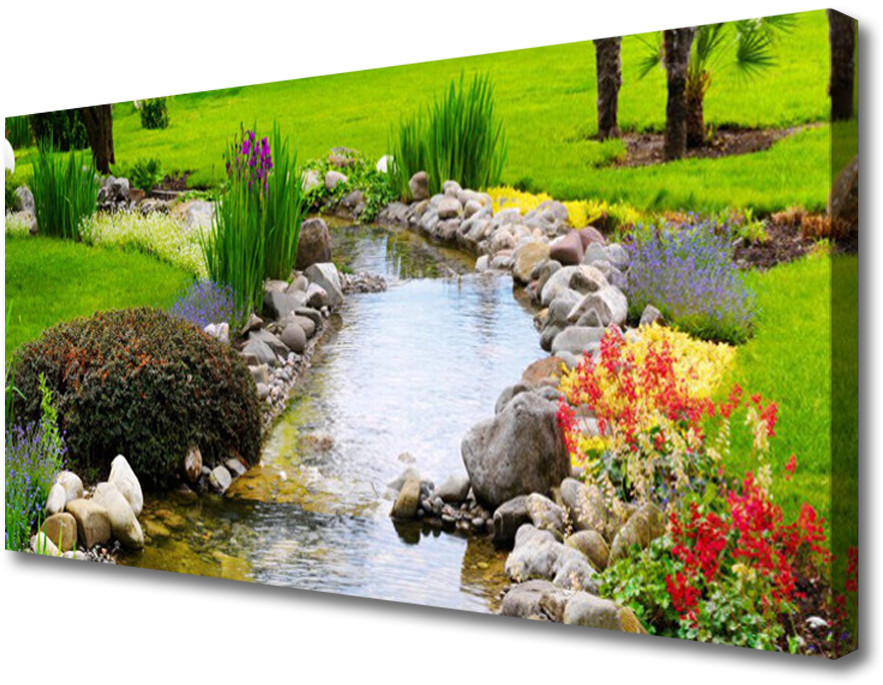 PL Tulup Obraz Canvas Ogród Jezioro Przyroda 120x60cm
