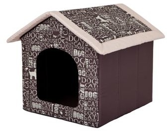 Hobbydog Hobby Buda dla Psa brąz napisy R1 o wymiarach 38 cm x 38 cm 32 cm R1 BUDNAP7