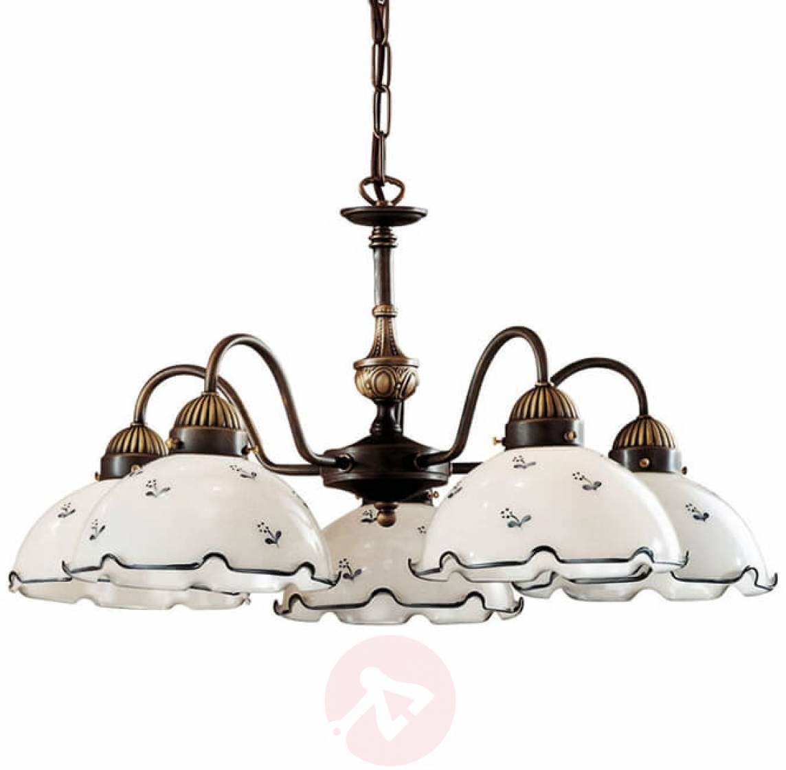 Kolarz Pięciopunktowa lampa wisząca Nonna biało-niebieska