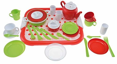 Gowi 454 21 Lady Bug Dinner zestaw dziecięcy speis usługi z tacą, 29-częściowy