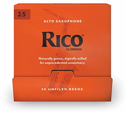 Rico od D'Addario Alto Saksofon Reeds, 2.5, 25 sztuk pojedynczych ustników RJA0125-B25