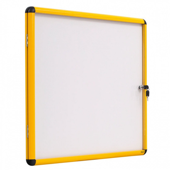 Bi-Office Gablota z białą magnetyczną powierzchnią, żółta ramka, 720x981 mm (9xA4) VT6301601511