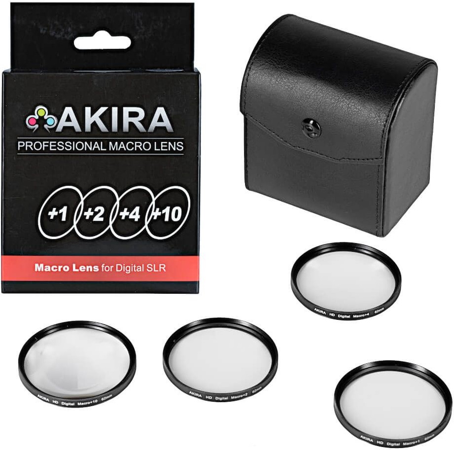 Akira zestaw soczewek makro +1 +2 +4 +10 55mm 292