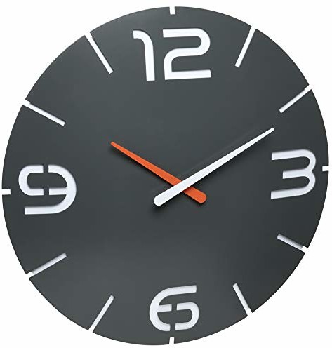 TFA Dostmann Contour Design radiowy zegar ścienny 60.3536.10, tworzywo sztuczne, czarny/biały,  350 x (wys.) 35 mm, 60.3536.10