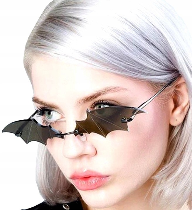 Retro Okulary Punk bez ramkowe batman nietoperz