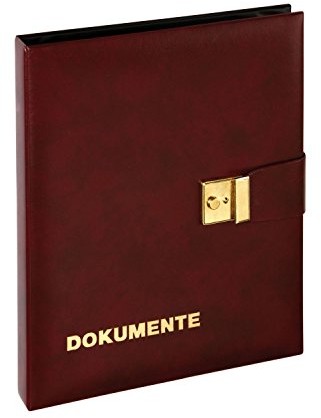 Pagna teczka na dokumenty (kieszeń na dokumenty, mechanizm 4-pierścieniowy, 1 h), kolor czerwonego wina 30503-31