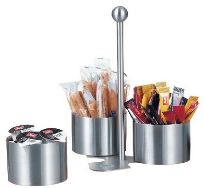 Esmeyer 400  1790 Snack zestaw układów montowanych powierzchniowo i do montażu przewlekanego Boston, wykonana ze stali nierdzewnej szczotkowanej z uchwytem 3 misy i porcelanowe z jednego miejsca. 400-1790