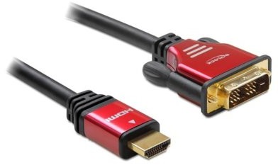 Zdjęcia - Kabel Delock   HDMI - DVI-D 2m czerwony  (84342)