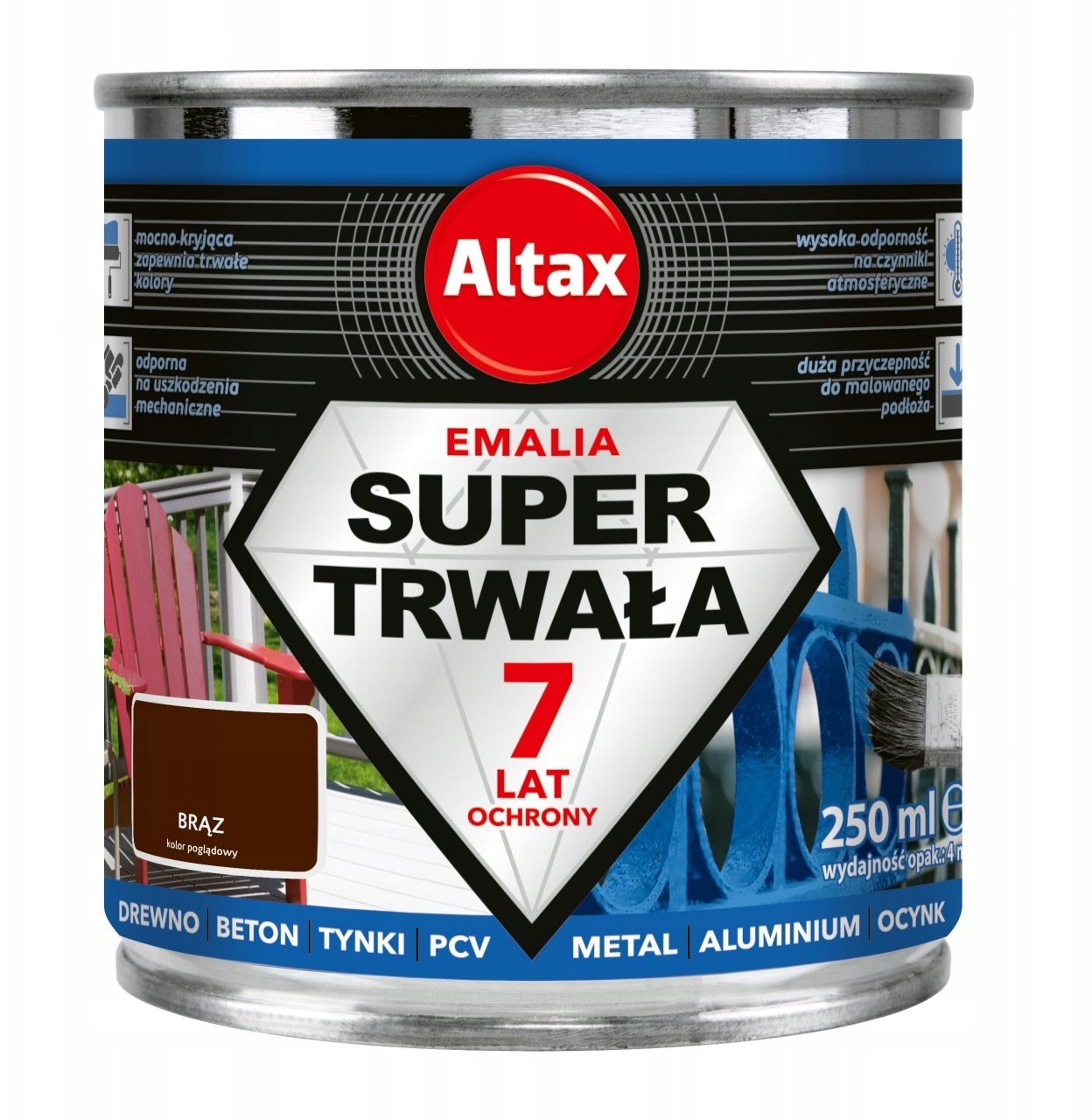 Altax Emalia Super Trwała 0,25l Czerwony