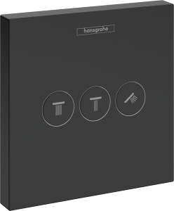 Hansgrohe 15764670 ShowerSelect Zawór odcinający do 3 odbiorników montaż podtynkowy element zewnętrzny czarny matowy