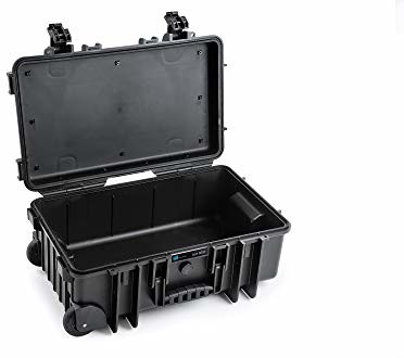 B&W International GmbH B&W Outdoor Case twarda walizka typu 6600 pusta (twarda obudowa, IP67, bez zawartości, wodoszczelna, wymiary wewnętrzne 55 x 35 x 22,5 cm, czarna)