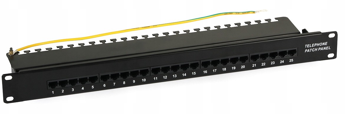 Patch Panel 25 portów 8P4C + uchwyt na kable