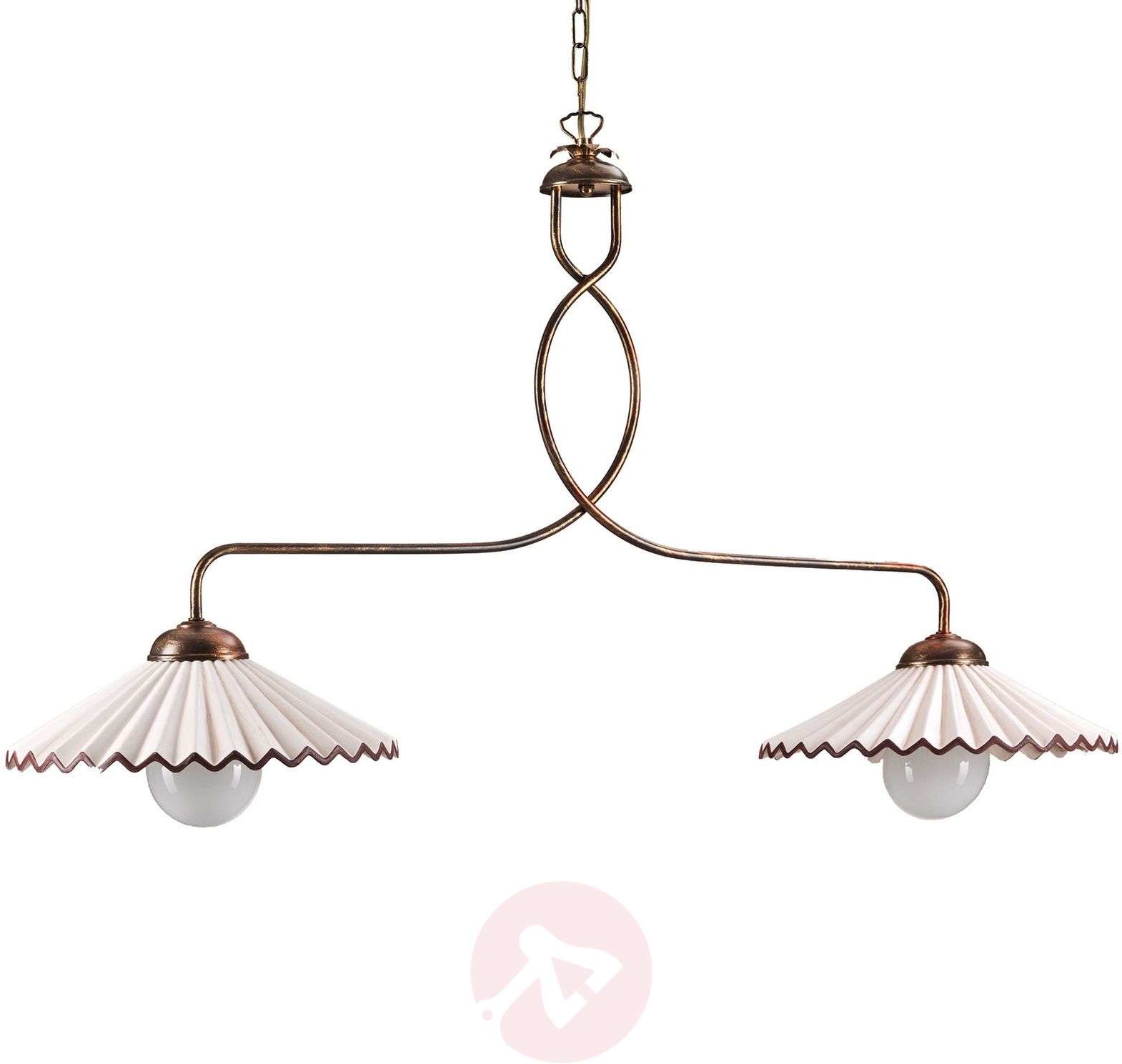 ONLI Lampa wisząca Rosina 2-pkt., jasnoróżowa/brązowa