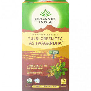 Organic India Herbata Tulsi Green Tea Ashwagandha 25t