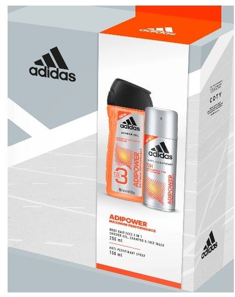 Adidas ZESTAW MĘSKI ADIPOWER DEZODORANT W SPRAYU 150ML + ŻEL POD PRYSZNIC 250ML