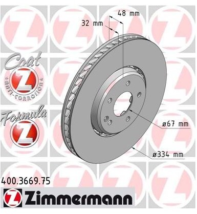 Zimmermann Tarcza hamulcowa 400.3669.75