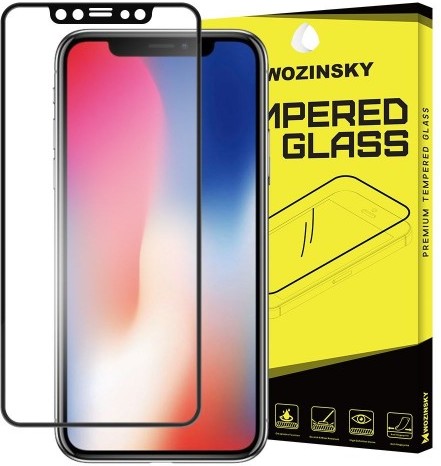 Wozinsky Full Screen szkło hartowane 9H na cały ekran z ramką iPhone XS / X czarny 7426825333605