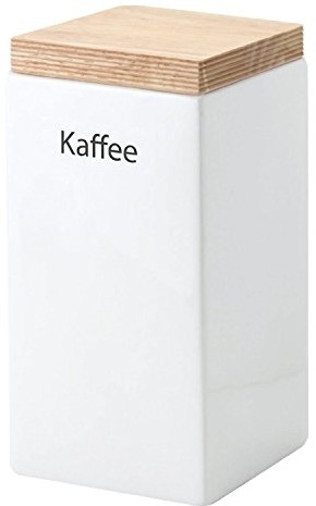 Continenta puszka do przechowywania żywności z ceramiki, kwadratowa, z drewnianą, szczelną pokrywą 3914