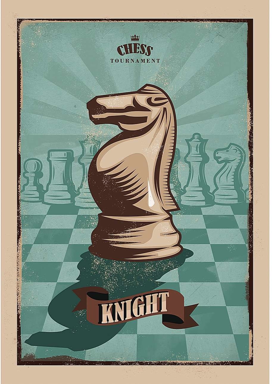 Dekoria pl pl Obraz na płótnie Vintage Chess I 70 x 100 cm 186-000-33