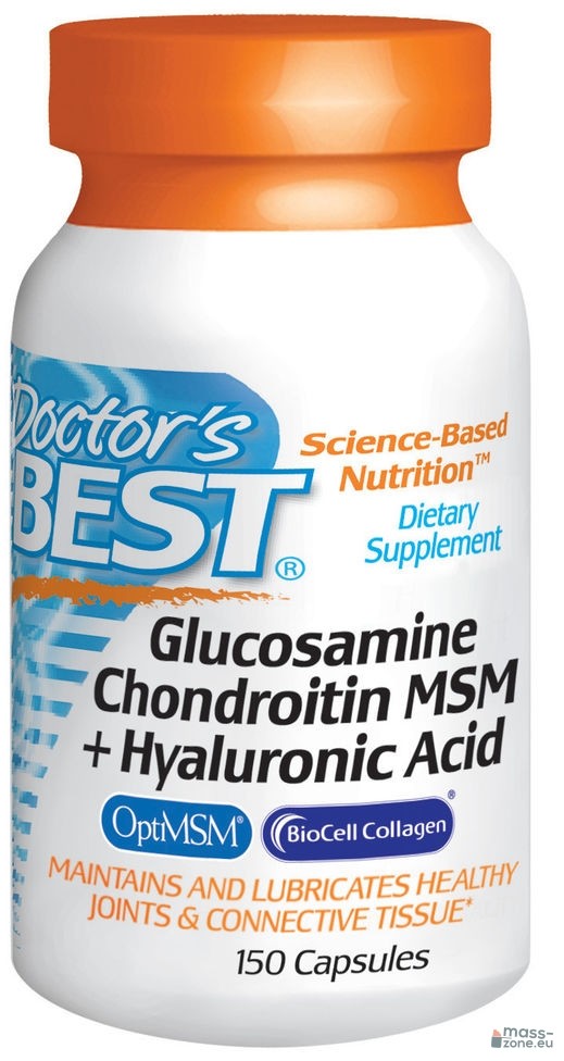 DOCTORS BEST Doctor's Best Glucosamine, Chondroitin, MSM Plus Hyaluronic Acid - 150 kaps.