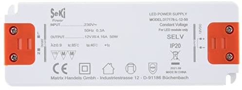 EMC SeKi SeKi Zasilacz LED L-50-12 - 12 V - 4,16 A - 50 W; sterownik LED - zasilacz - sterownik - 317178