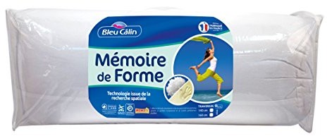 Bleu Calin Traversin Plat Memoire de FORME Memo Fill tmfw 40 x 140 cm TMFW140