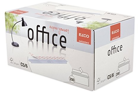 ELCO Elco Office envelope DIN długie 80 G/M z certyfikatem FSC z zapięciem w konkurencyjnej w sklepie internetowym-Box 200 sztuk, białe 74532.12