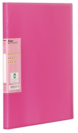 Pentel DCF343 recyc Technology reprezentacyjny Binder Vivid wykonana z 50% recyklingu PP, A4, 30 kieszeni, różowy DCF343P
