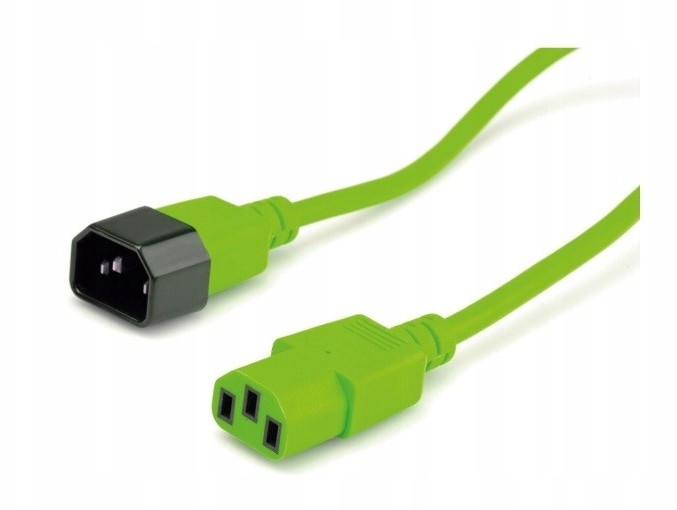 Kabel zasilający do monitora C14/C13 1.8m zielony