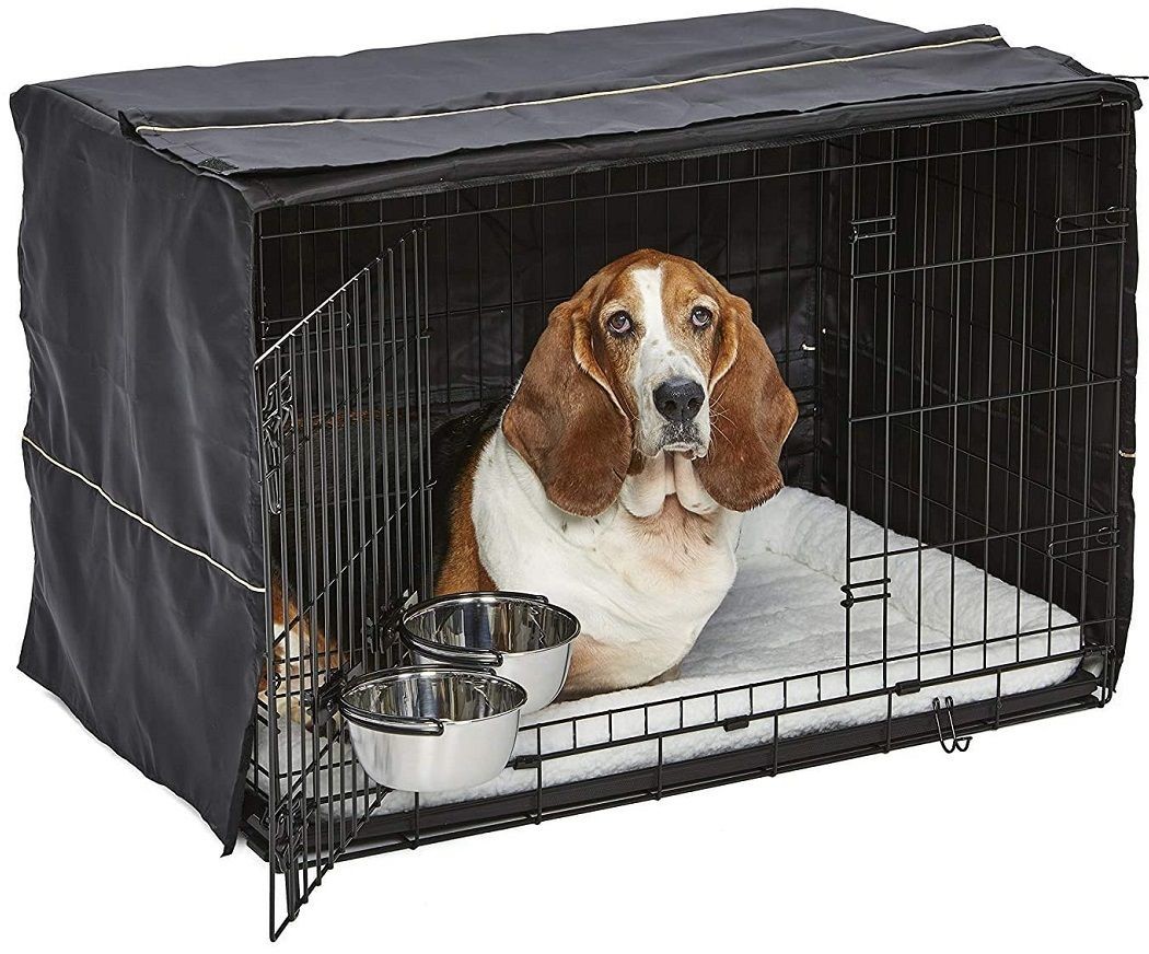 Midwest MidWest iCrate Starter Kit 93x60x63cm - zestaw startowy, klatka L, legowisko, pokrowiec i miski MW-1536DD-KIT