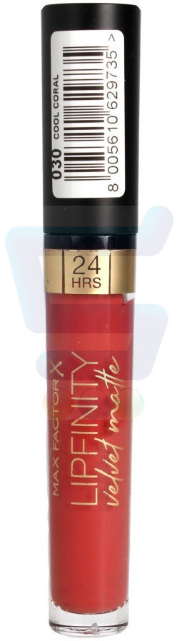Max Factor Lipfinity Velvet Matte Pomadka do ust w płynie Cool Coral nr 030
