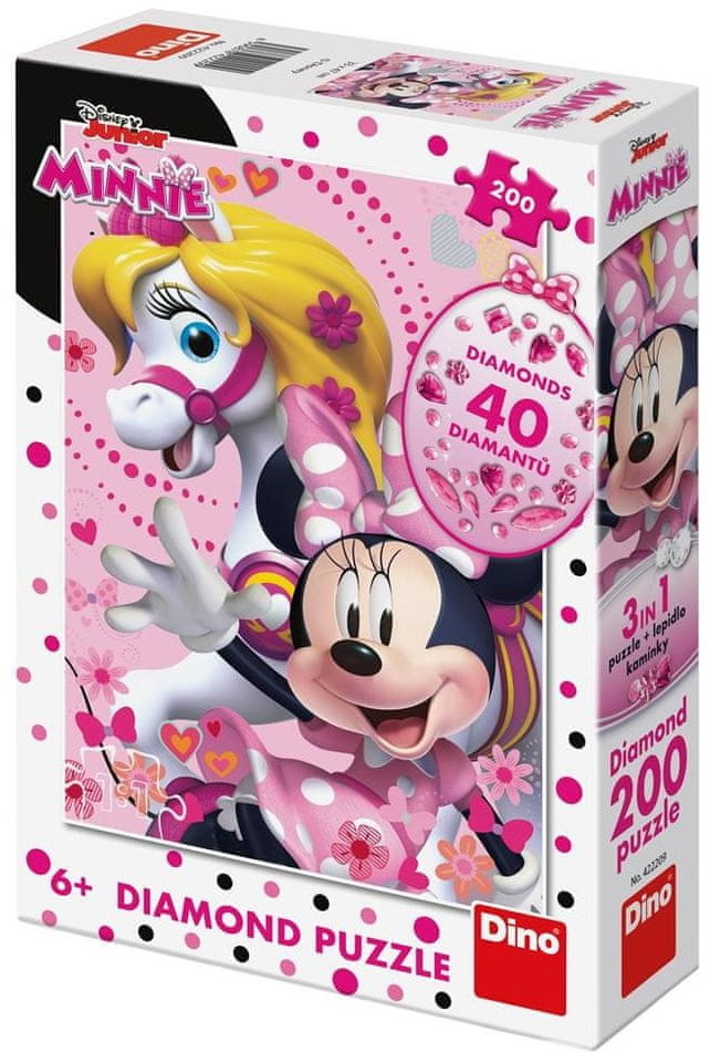 Dino puzzle z diamentami Minnie Mouse 200 elementów