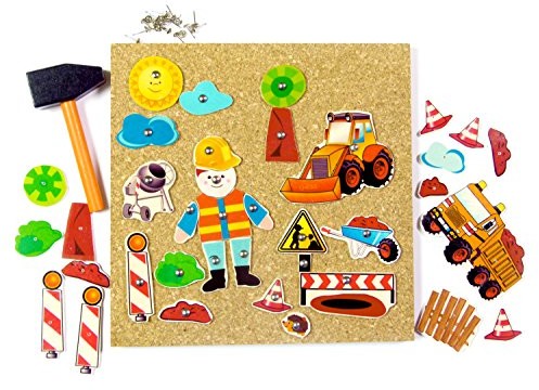 Hess Hess 14937 Drewniany plac budowy, zabawka dla dzieci, wielokolorowa Hess_14937