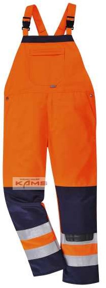 Portwest TX72 - Spodnie ochronne ogrodniczki ostrzegawcze Girona, 8 kieszeni - 2 kolory - S-3XL.