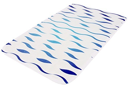 MSV dywan łazienkowy Seventies z mikrofazy 45 x 75 cm, niebieski, 50 x 80 x 15 cm 142028