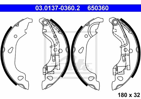 ATE Zestaw szczęk hamulcowych 03.0137-0360.2