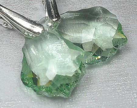 Swarovski piękne kolczyki SREBRO CHRYSOLITE 16 mm