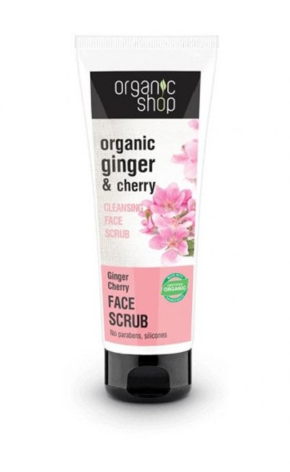 Organic Shop Oczyszczający Scrub do Twarzy, Imbir i Wiśnia, 75ml