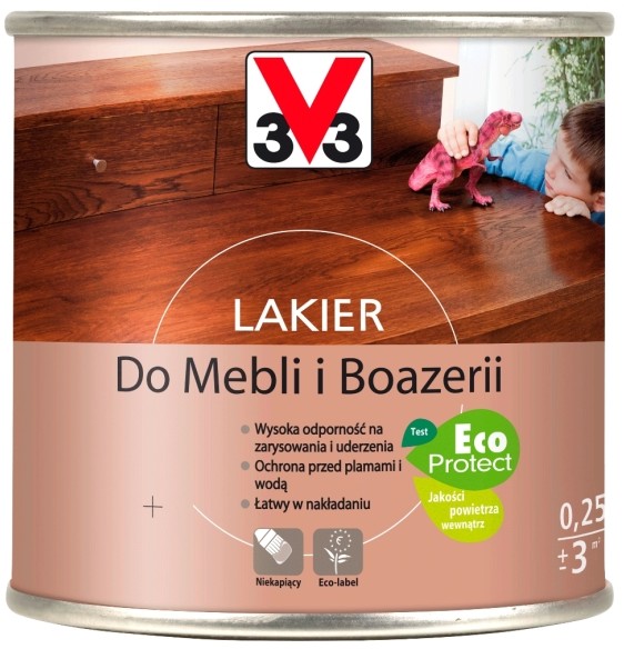 V33 Lakier do mebli Mahoń satyna 0 25 l