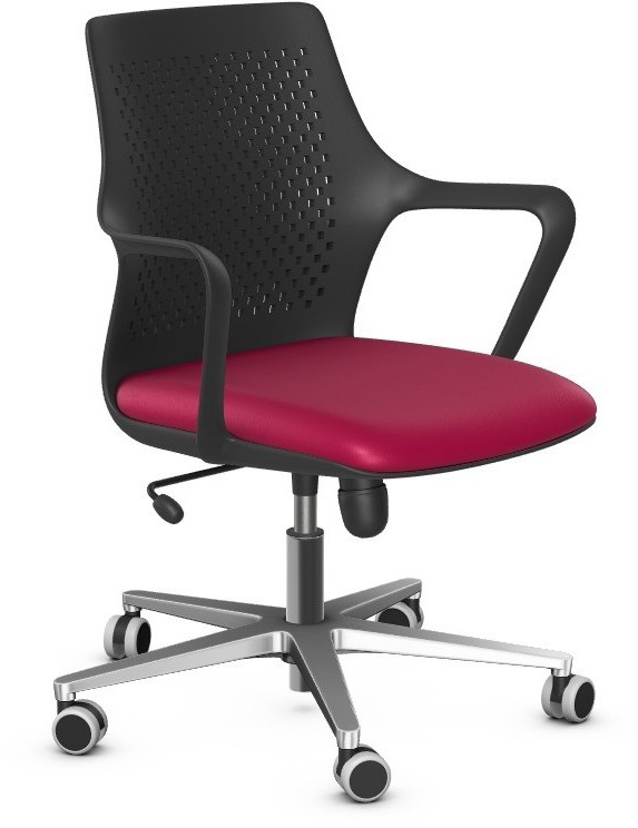 Intarseating Fotel obrotowy GEMINA czarny, podstawa chrom KB-GEMINA-PT-180-01