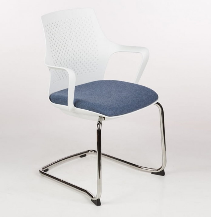 Intarseating Krzesło do biura GEMINA na płozie białe KB-GEMINA-PTW-100