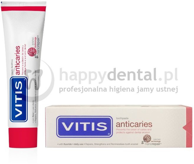 Dentaid Dentaid VITIS ANTICARIES Toothpaste 100ml - pasta do zębów zapobiegająca powstawaniu próchnicy oraz chroniący przed kwasową erozją szkliwa
