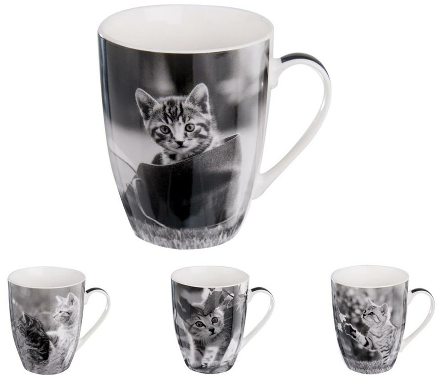 Orion Komplet kubków porcelanowych Kotek 360 ml, 4 szt